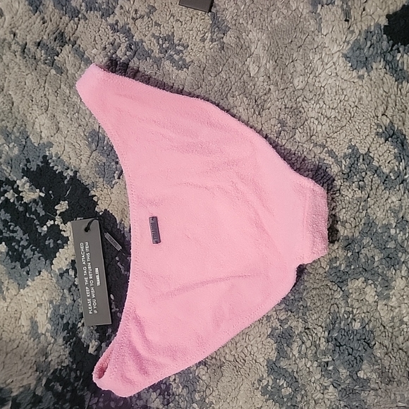 Pink terry cloth normal coverage bathing suit bottom - Picture 2 of 3